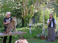 Rob and Kgosi with Dr. Laurie Marker, founder of the Cheetah Conservation Fund